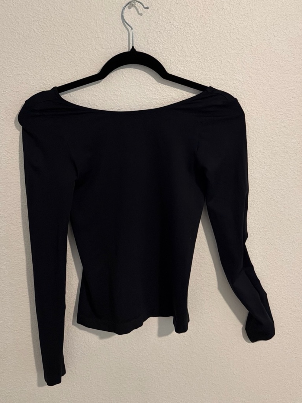 Free People Black Off-Shoulder Long Sleeve Top